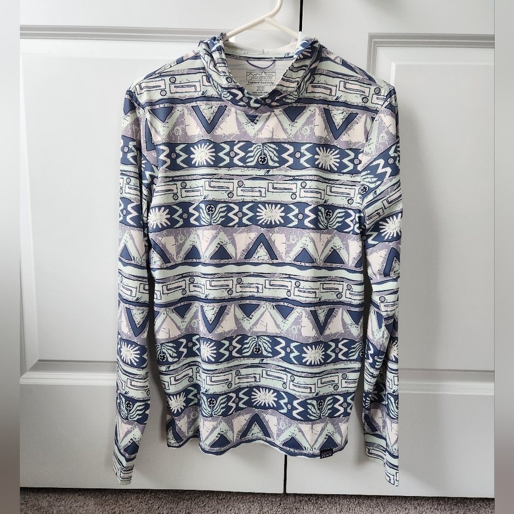 Patagonia Capilene Cool Daily Hoody Relaxed Fit Wispy Green EUC - Picture 4 of 9